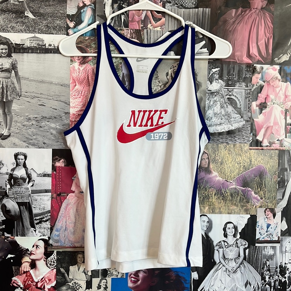 white vintage-feel Nike tank top